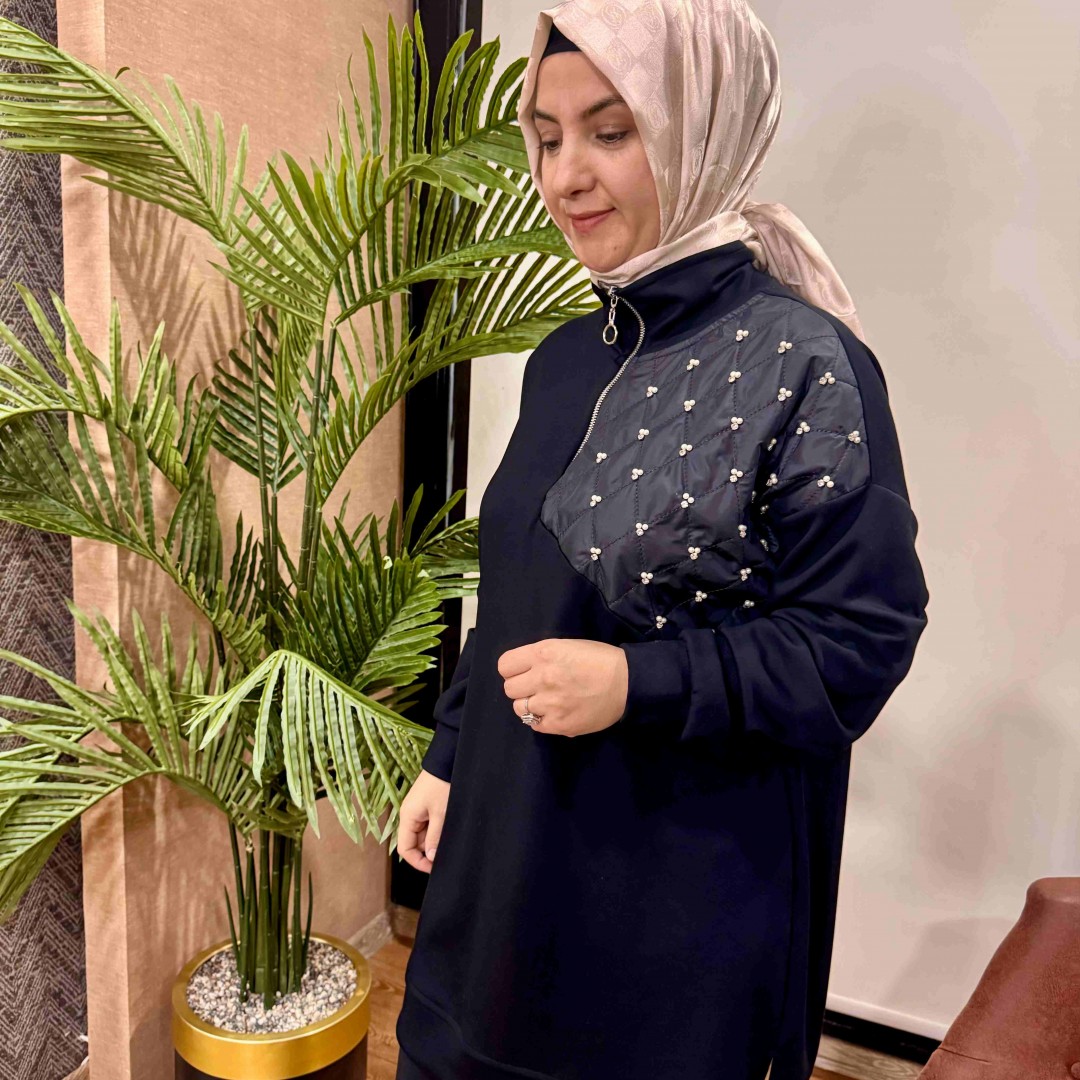 İnci detaylı tunik