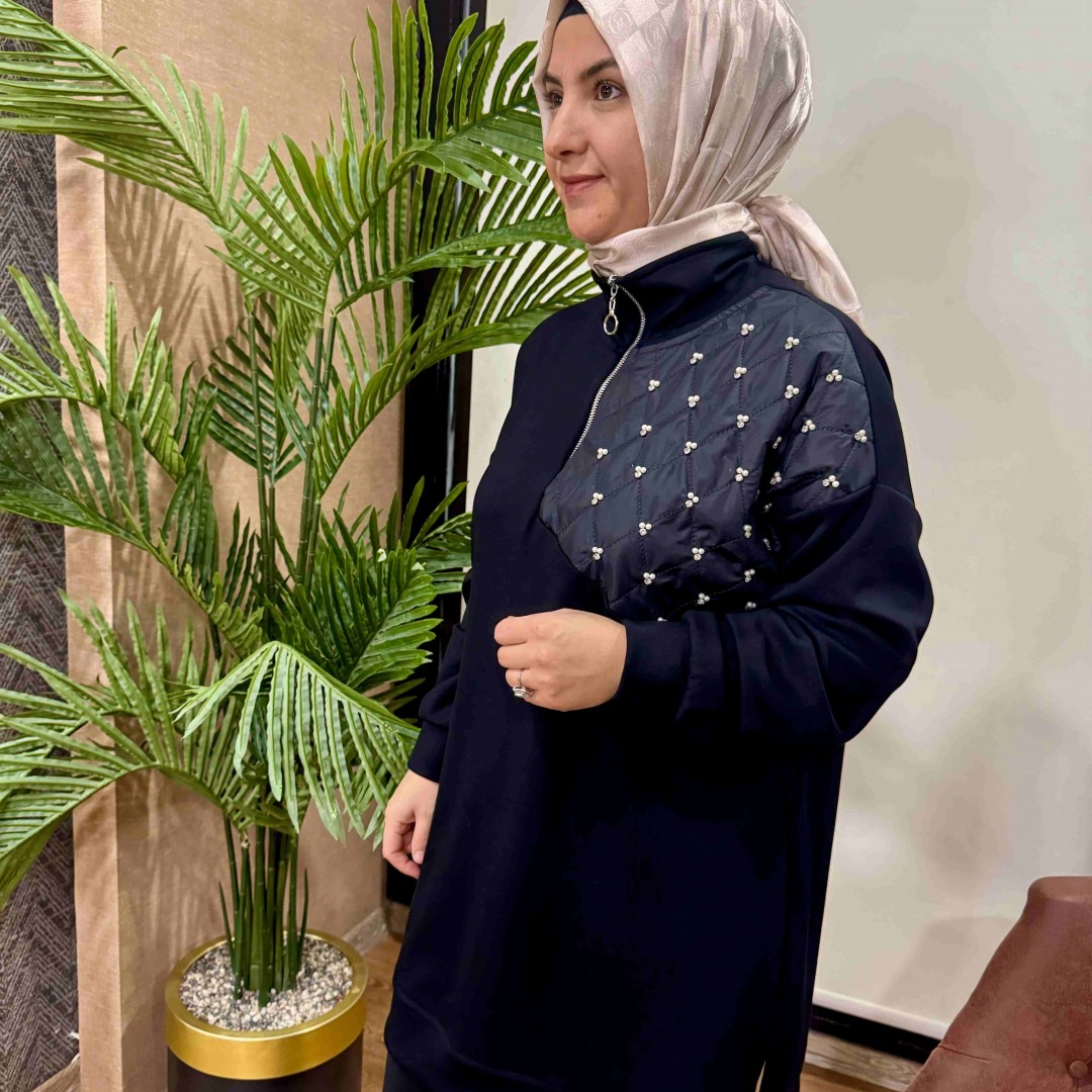 İnci detaylı tunik