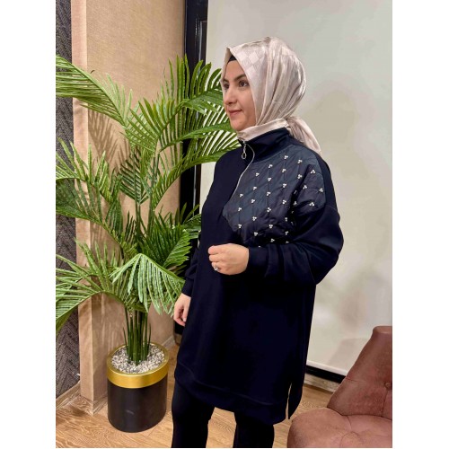 İnci detaylı tunik