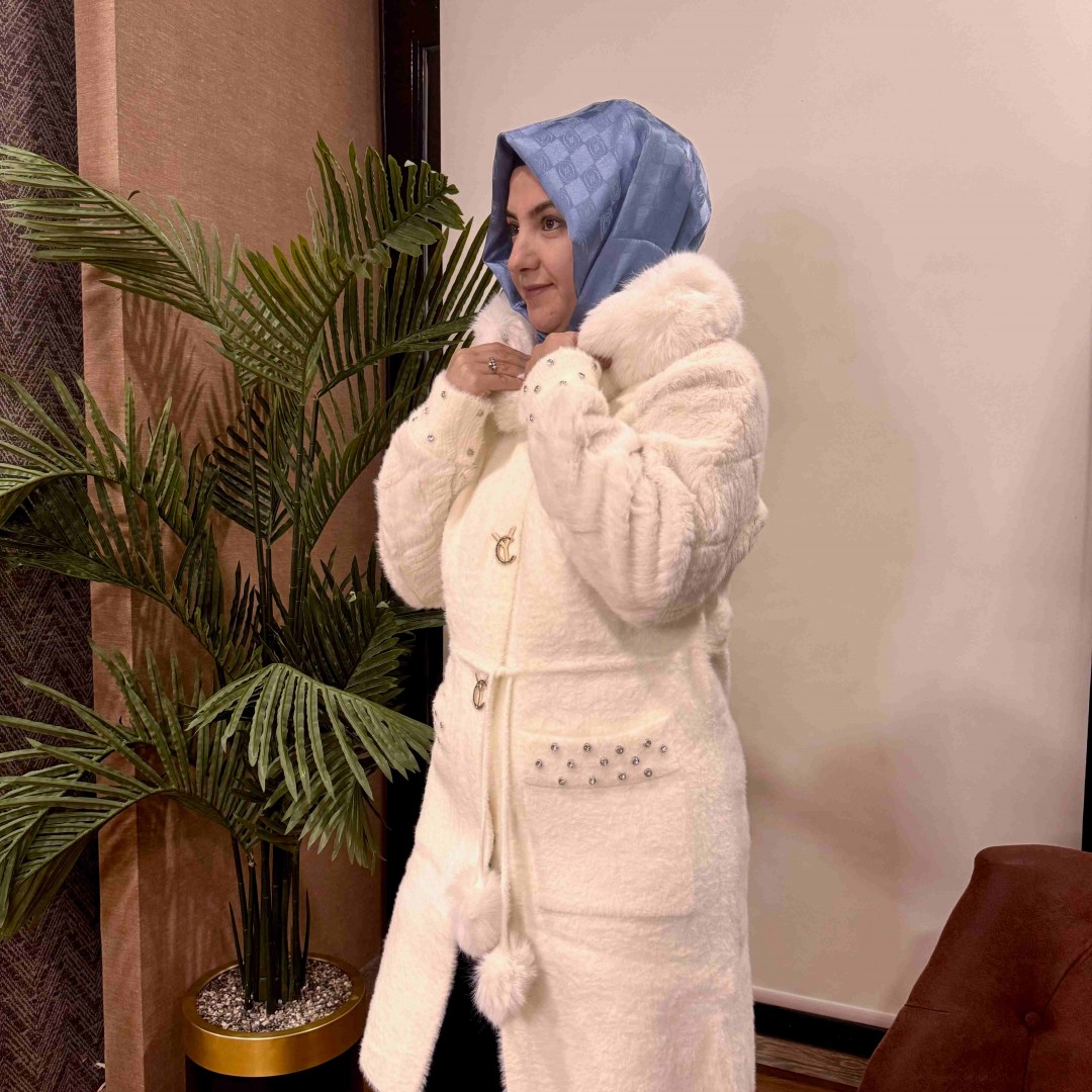 Angora Beyaz İthal Ceket 