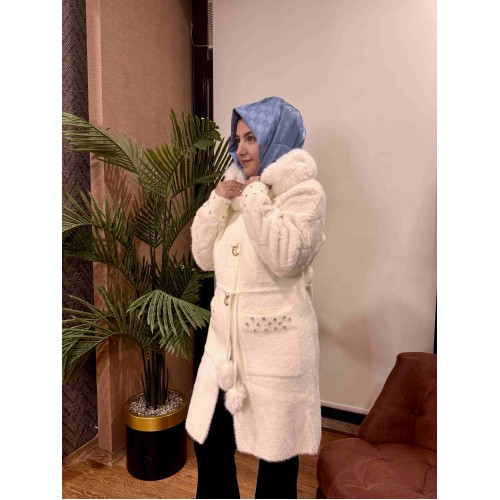 Angora Beyaz İthal Ceket 