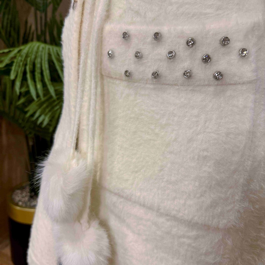 Angora Beyaz İthal Ceket 